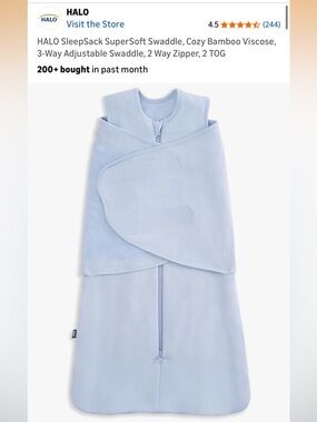 HALO SleepSack SuperSoft Swaddle, Cozy Bamboo Viscose